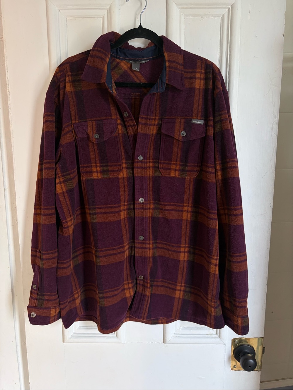 Eddie Bauer Plaid Fleece Shirt Jacket